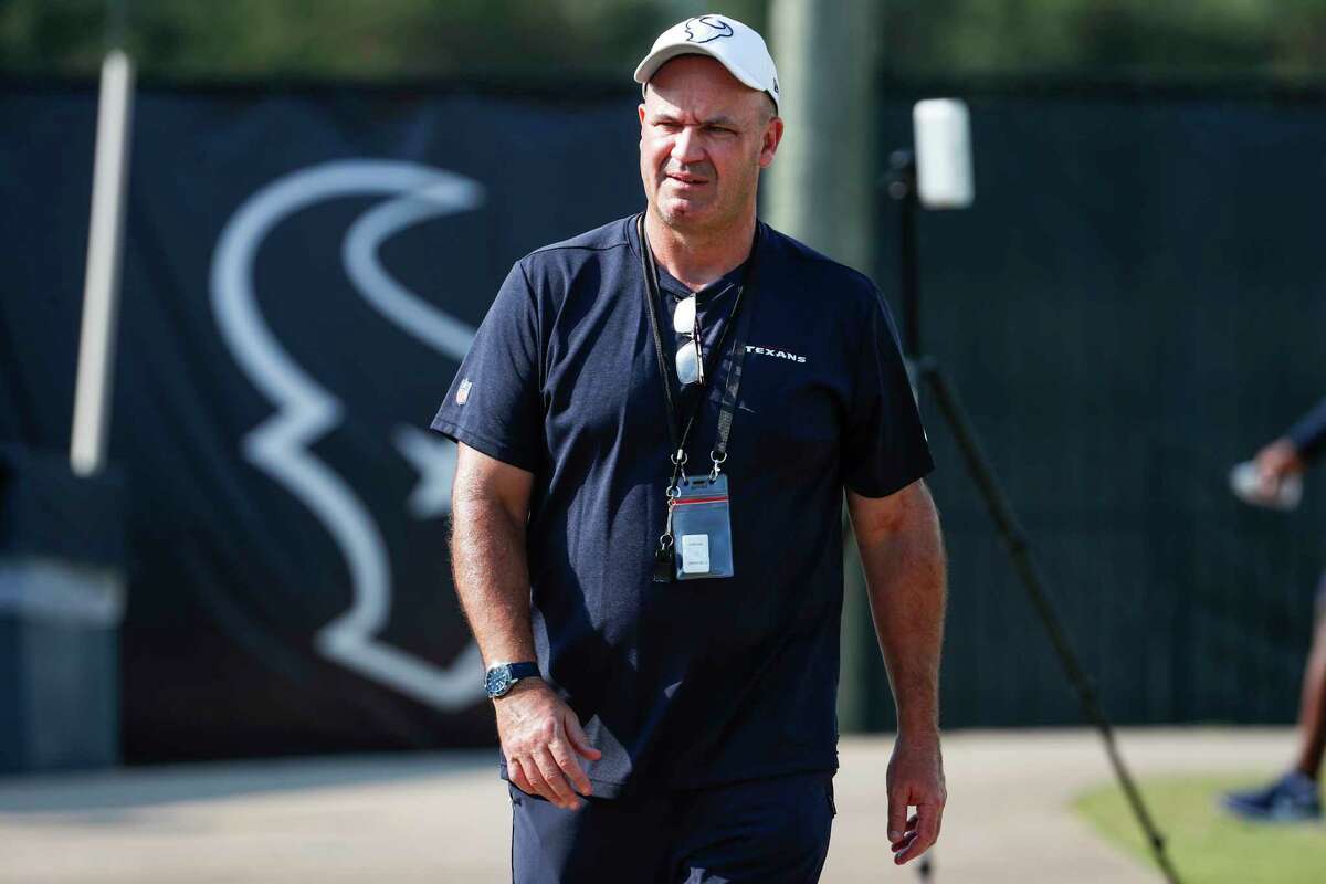 Houston Texans head coach Bill O'Brien walks up the sidelines during an NFL training camp football practice Friday, Aug. 21, 2020, in Houston.