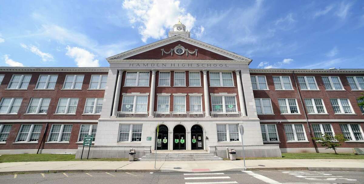Hamden High School photographed on August 21, 2020.