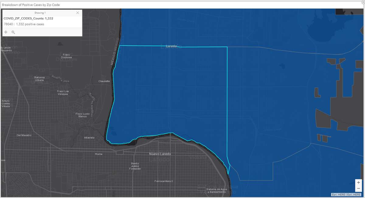 Map Which Laredo zip code has the most coronavirus cases?