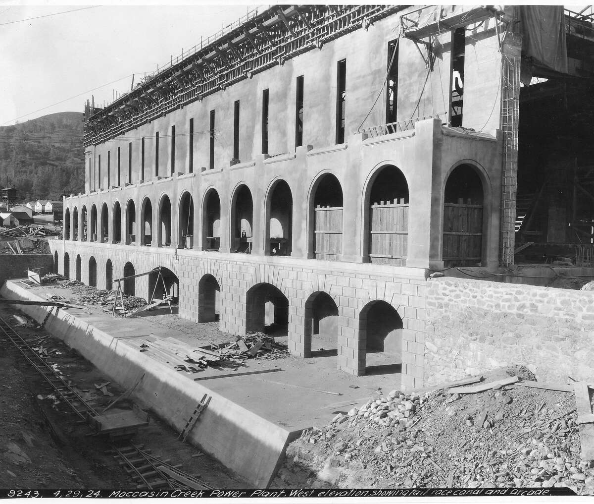A stop on the Hetch Hetchy system, closeup of the exterior of the Moccasin Power Plan under construction, April 28, 1924 Handout photo courtesy of Hetch Hetchy Water Service