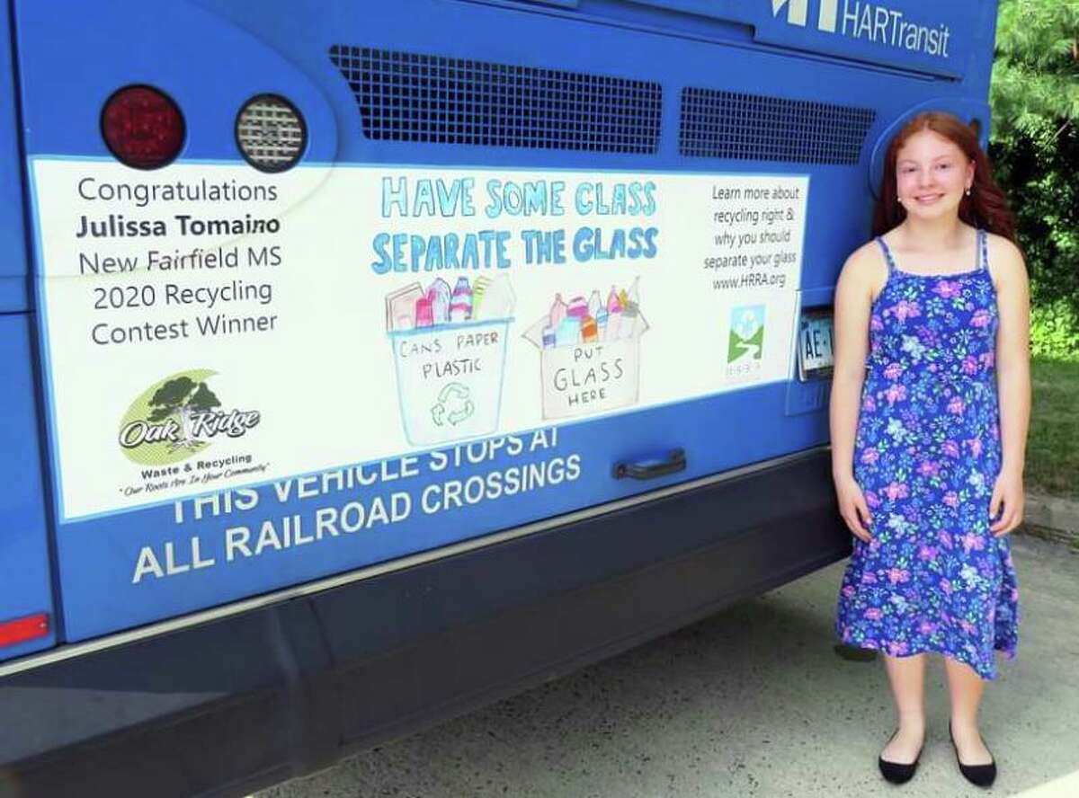 Julissa Tomaino, an 8th grader from New Fairfield Middle School, was the grand prize winner of the 2020 HRRA-Housatonic Resources Recovery Authority Billboard Poster Contest.