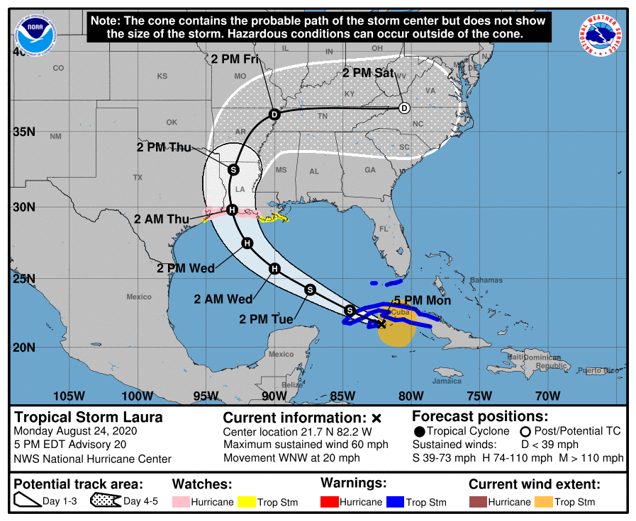 5 Things To Know About Tropical Storm Laura Monday Night