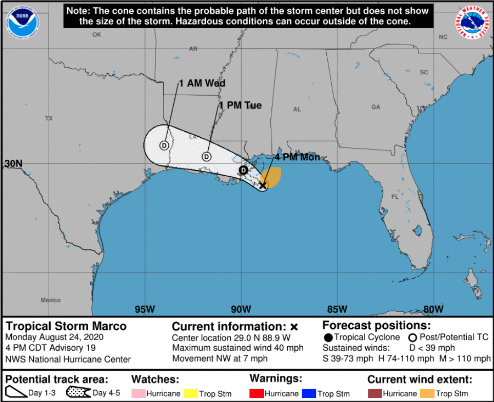Timeline: Marco and Laura as they pummel the Gulf Coast