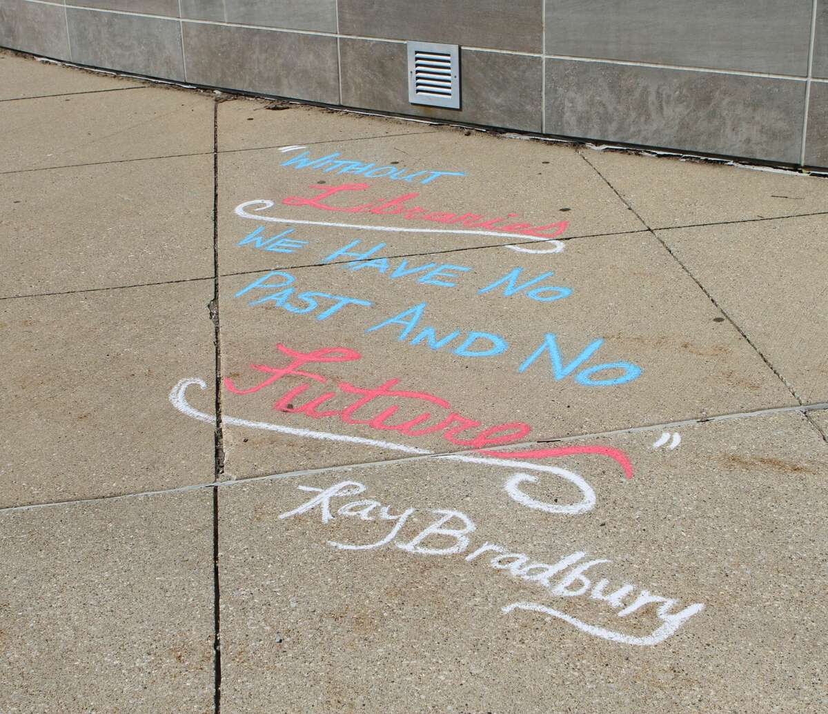 Members of the Ferris State University community covered the Big Rapids campus with messages of inclusion and welcome during the fourth annual Chalk the Walk event. Participants of the event were provided with a list of quotes and messages that aim to make all students feel like they have a place on campus. (Pioneer photos/Taylor Fussman)