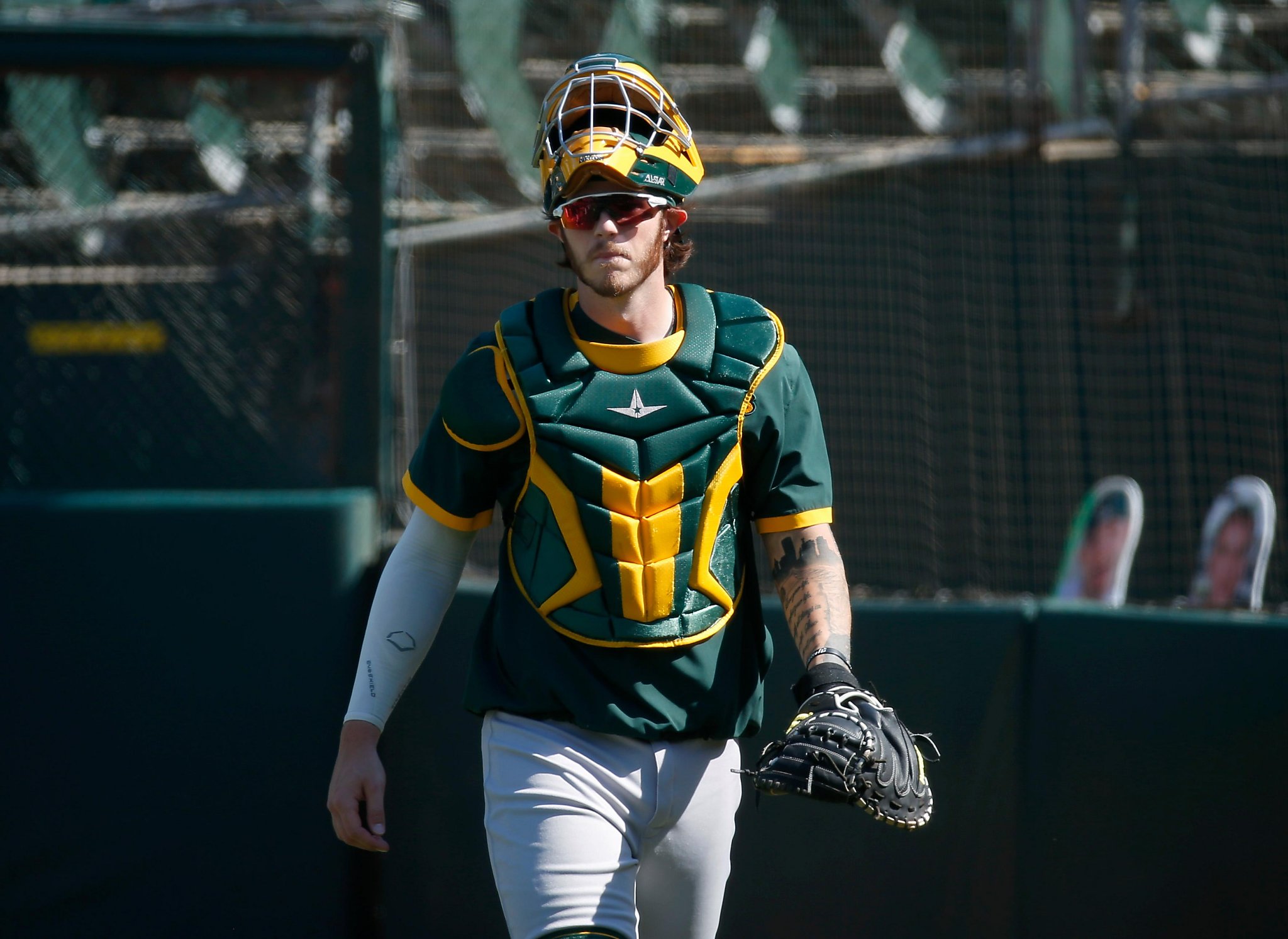 A's catcher Jonah Heim goes 1for3 in MLB debut at Texas