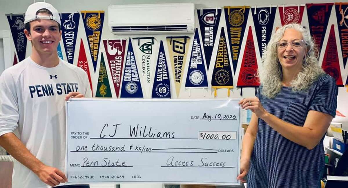 Access Success in New Milford recently presented its 2020 scholarship to CJ Williams of New Fairfield, who graduated this year. Access Success works with high schoolers and their parents to aid in the college search and application process. These students are then eligible to apply for an annual $1,000 scholarship. During the 2019-20 school year, Access Success worked with 76 seniors representing 16 high schools including Canterbury, Danbury, The Gunnery, Litchfield, New Fairfield, New Milford, Pomperaug, Ridgefield, Shepaug, and Wilton, as well as with area home schoolers. CJ is shown above with Francesca Morrissey of Access Success.