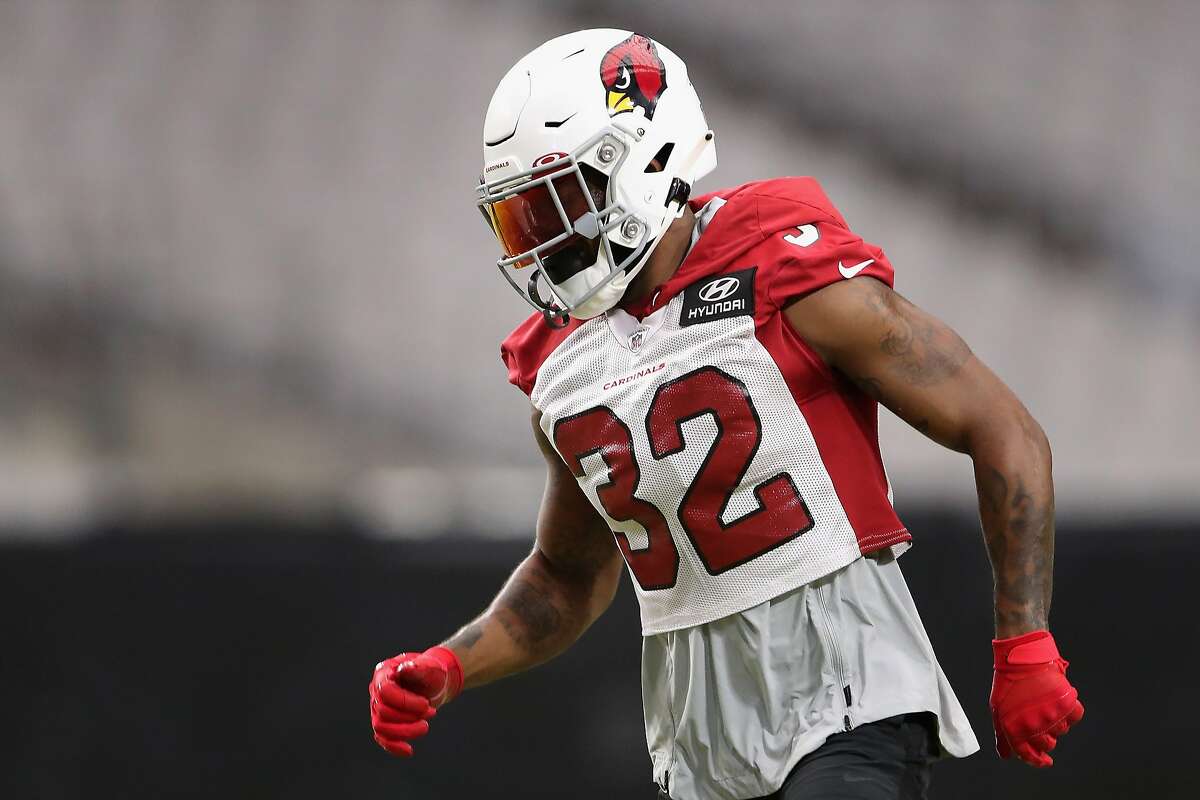 GLENDALE, ARIZONA - AUGUST 25: Safety Budda Baker #32 of the Arizona Cardinals runs drills during a NFL team training camp at State Farm Stadium on August 25, 2020 in Glendale, Arizona. (Photo by Christian Petersen/Getty Images)