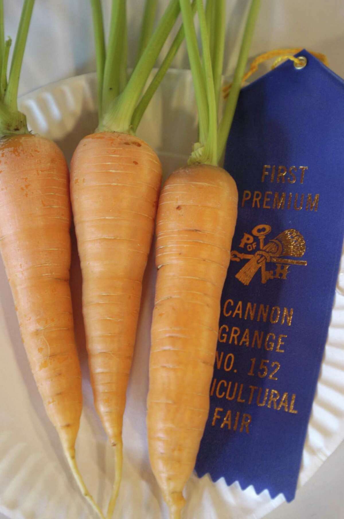 Award-winning carrots from a previous Cannon Grange Fair.