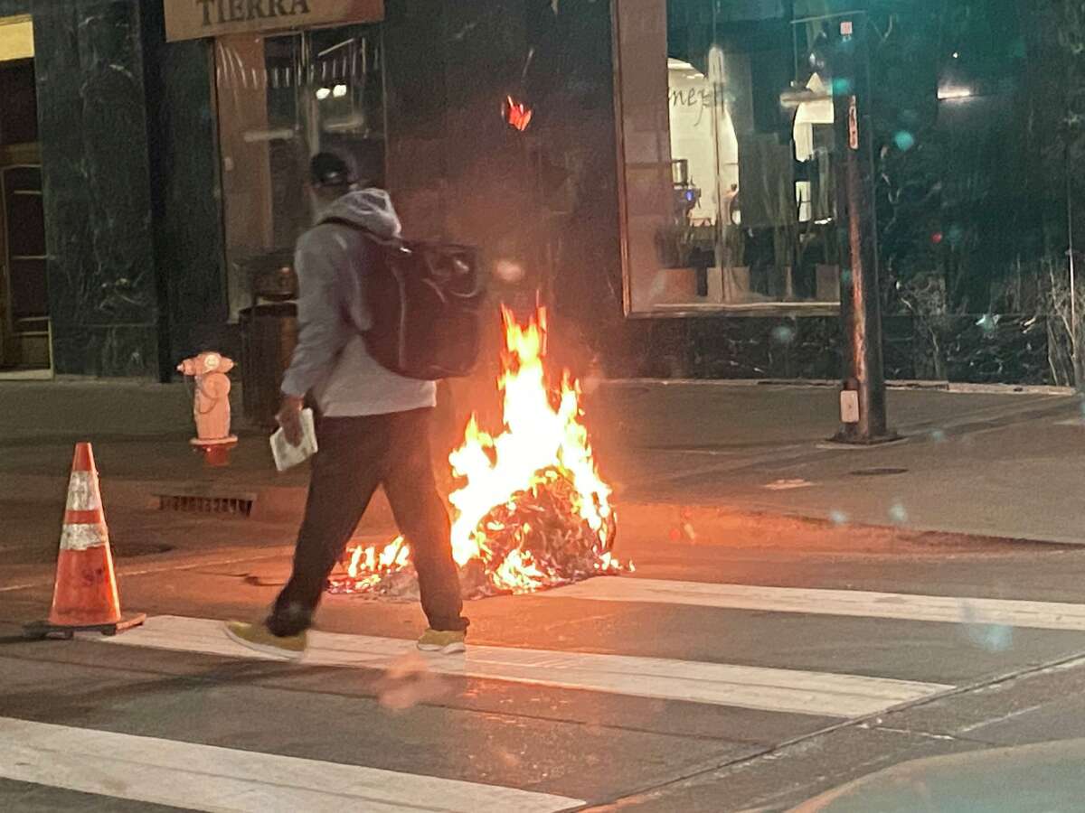 Several people were arrested after protests in downtown Oakland against the shooting of Jacob Blake in Wisconsin turned violent on Aug. 27, 2020.