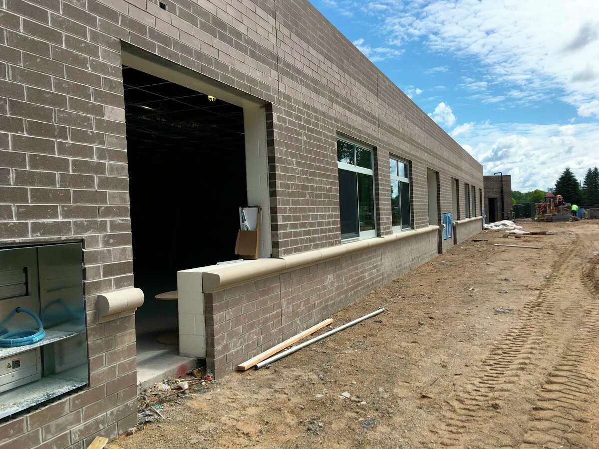 Pictured is the exterior of the new Barryton elementary building. CHSD Superintendent Bob Grover said completing the exterior before the winter is the school district's main focus right now. (Courtesy photo)