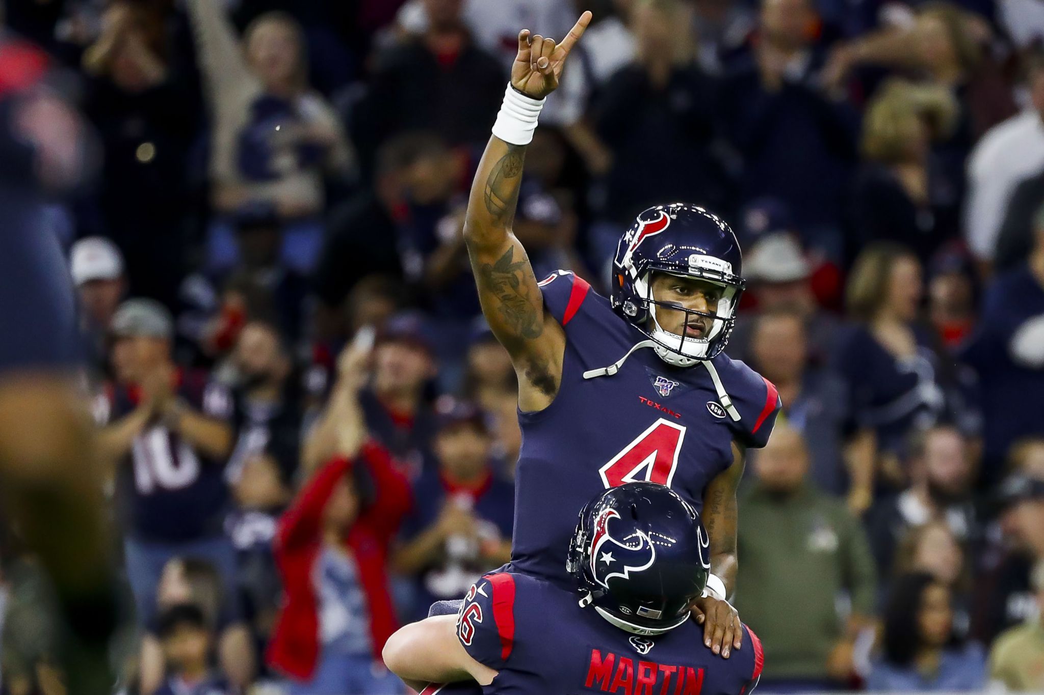 Deshaun Watson and the Texans wore Astros jerseys