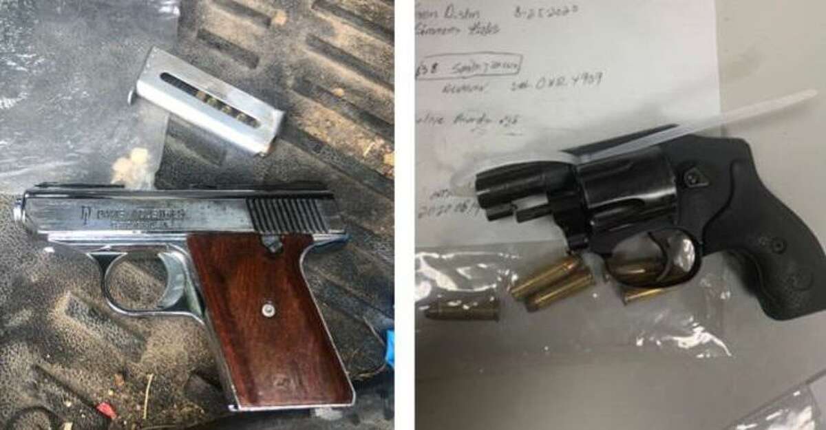 These are the two firearms the Webb County Sheriff’s Office seized from a convicted felon following a traffic stop on Interstate 35.