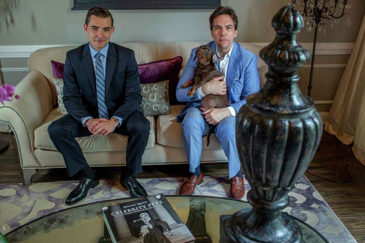 Jack Burkman, right, and Jacob Wohl, in Burkman's home/office in Arlington.