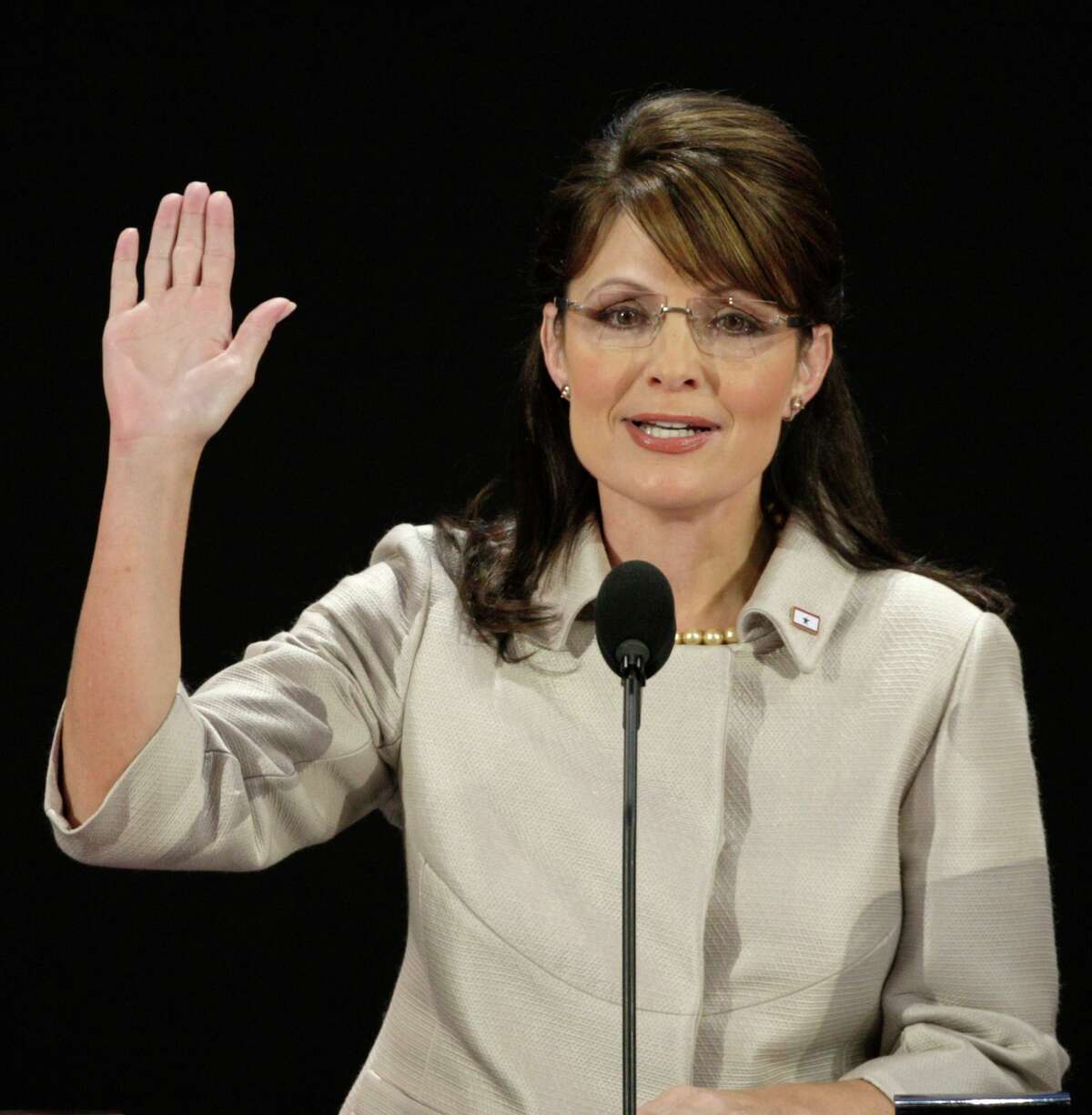 Republican Vice Presidential nominee Sarah Palin gestures during her speech at the 2008 Republican National Convention. Despite her ascent, women continue to be underrepresented at all levels of public office. Especially on the right.