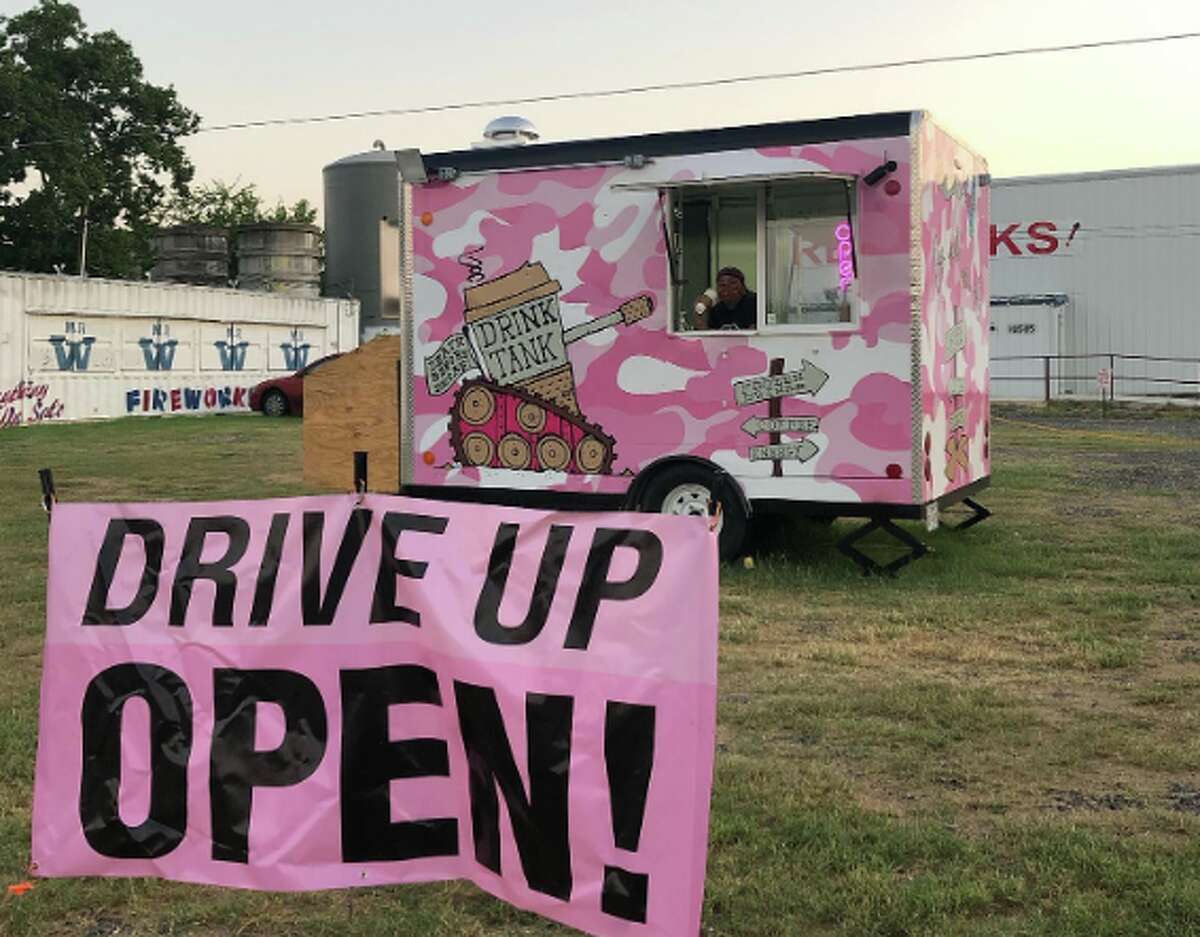 Palm opened Drink Tank on Aug. 14 at 10585 Shaenfield Road near the Helotes Humane Society and West Loop 1604. Customers can drive up to the bright pink coffee truck to order their beverage. 