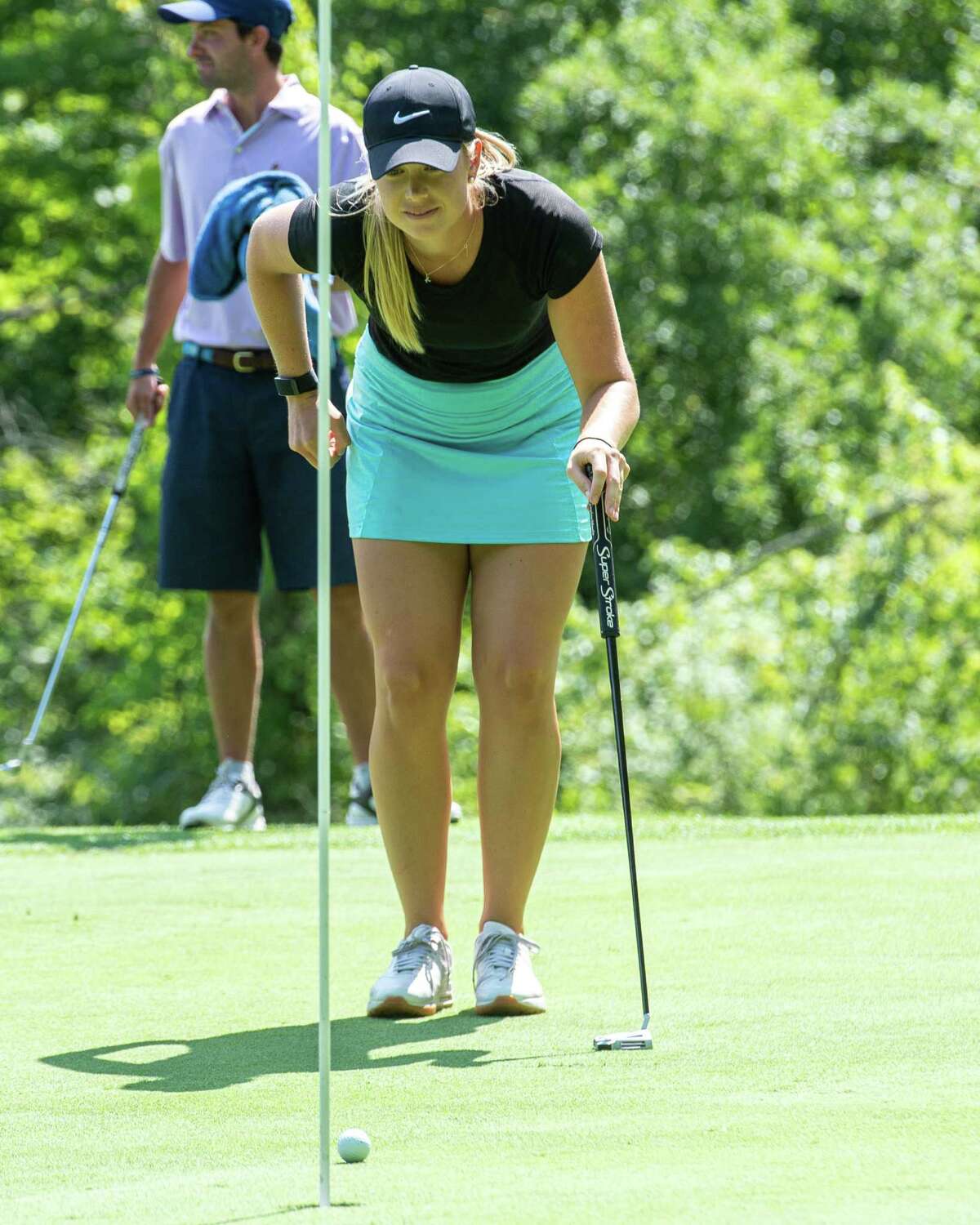 Kelly Whaley lines up a putt during the CDPHP Pro-Am featuring Symetra Tour players at Capital Hills Golf Course in Albany, NY, on Friday, Aug. 28, 2020 (Jim Franco/special to the Times Union.)