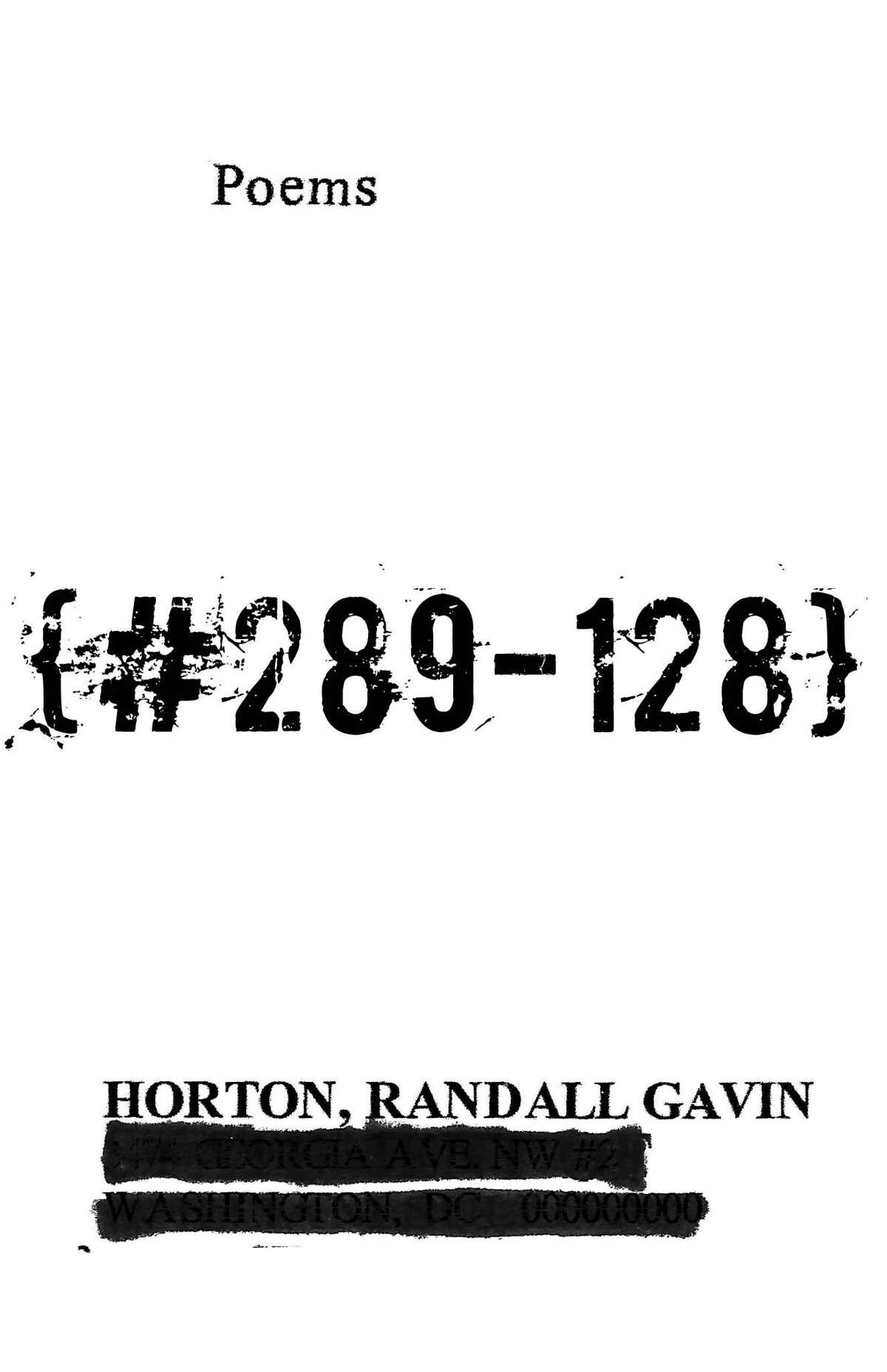 Randall Horton’s new collection of poetry, “#289-128,” examines life during and after prison.