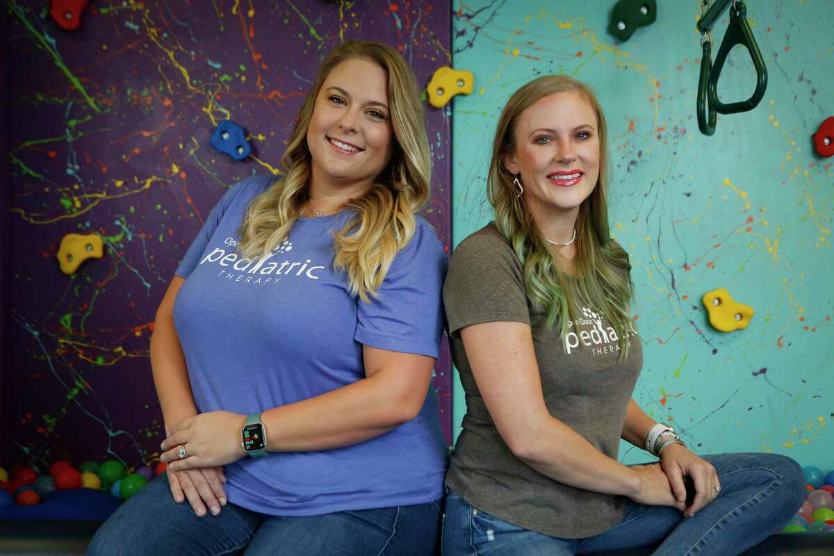 Amber Humphrey and Michelle Mitcham, co-CEOs of Open Door Pediatric Wednesday, Aug. 26, 2020, in Houston.