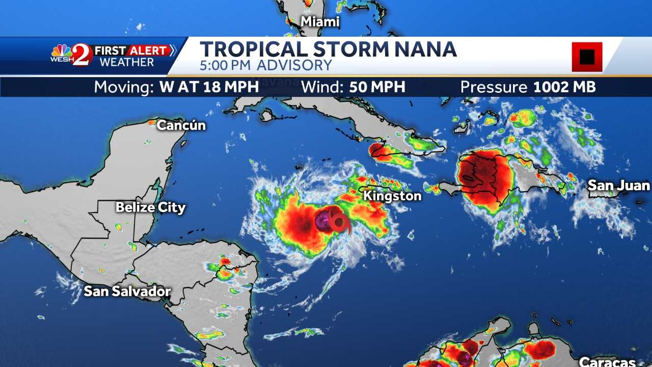 Tropical Storm Nana forms, takes aim at Central America