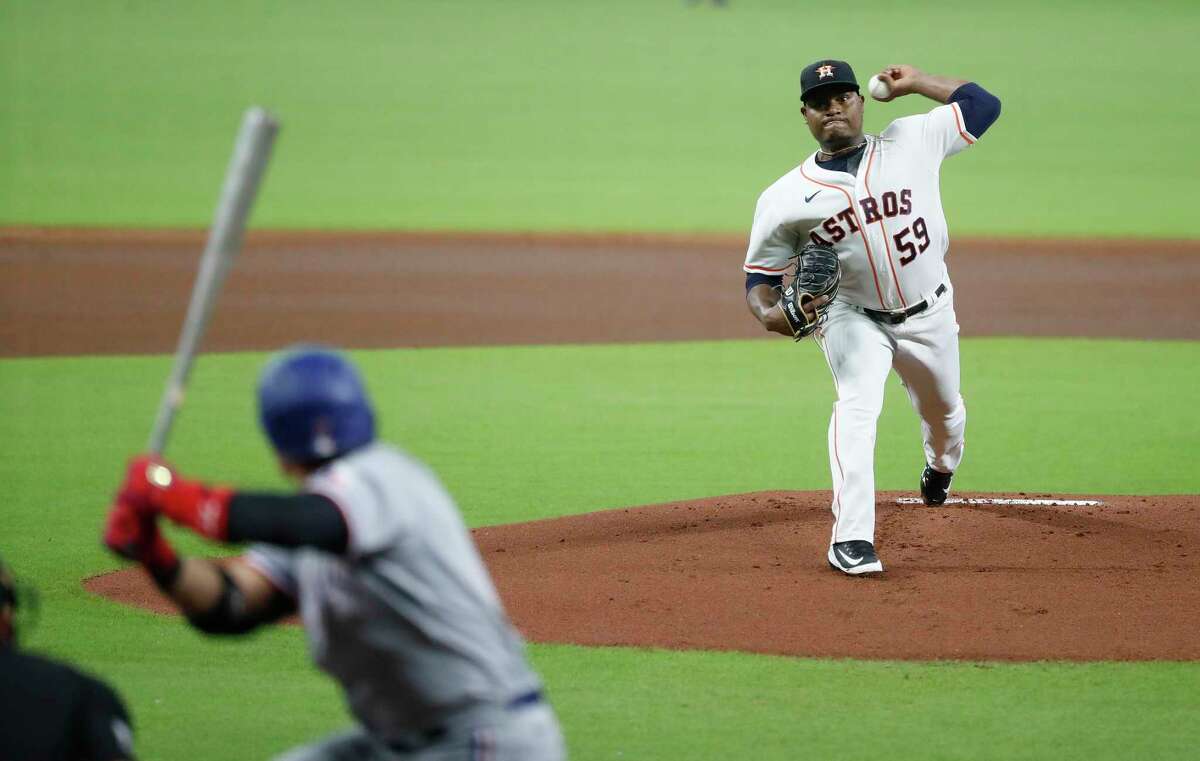 The Astros' rough night Tuesday included first-inning struggles for starter Framber Valdez against the Rangers.