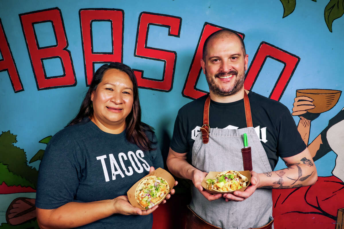 Tacos A Go Go owner Maribel Gomez and Riel chef-owner Ryan Lachaine created the Gulf Coast Fried Shrimp Taco. Sales of the month-long special benefit a local nonprofit.