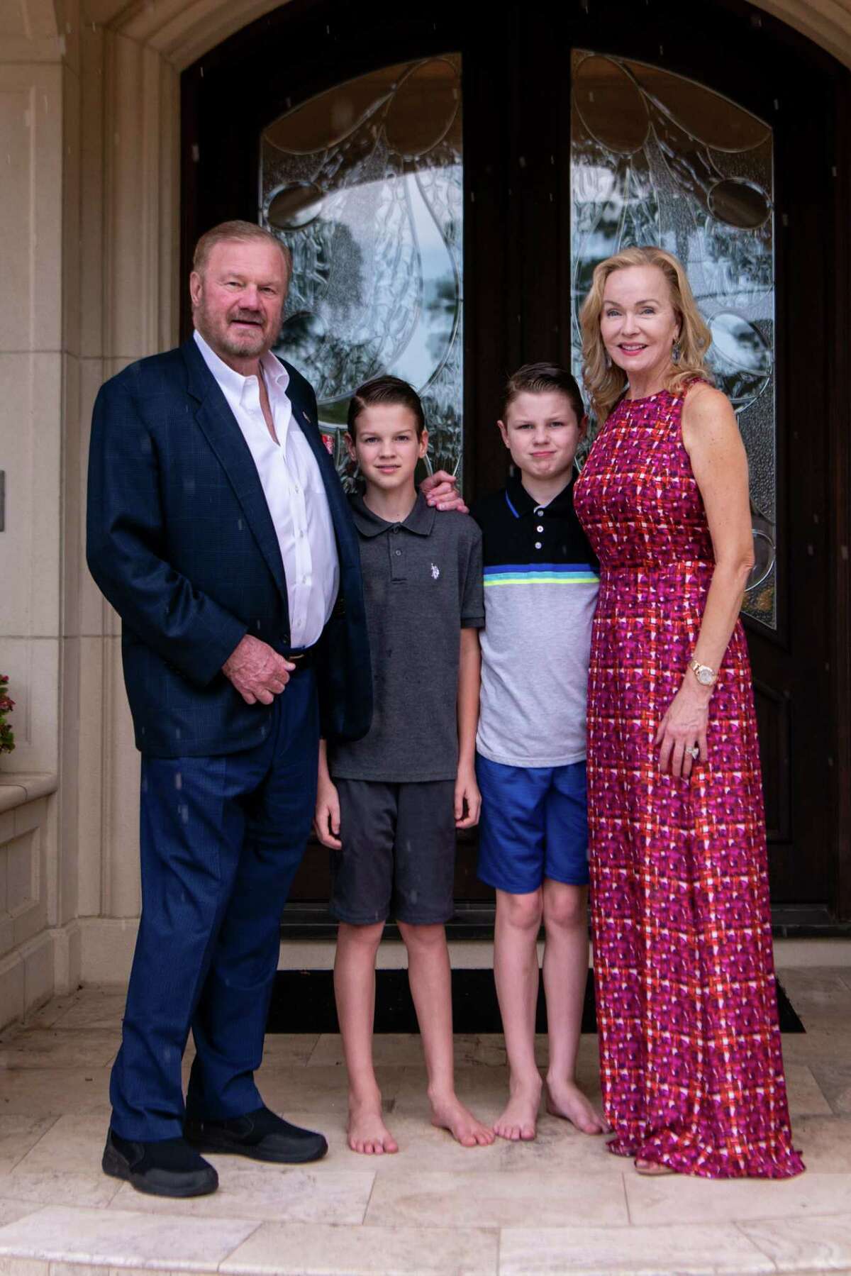 Memorial Hermann 2020 Circle of Life Gala honorees Keith and Alice Mosing with their sons (from left) Marshall and Nicolas Mosing
