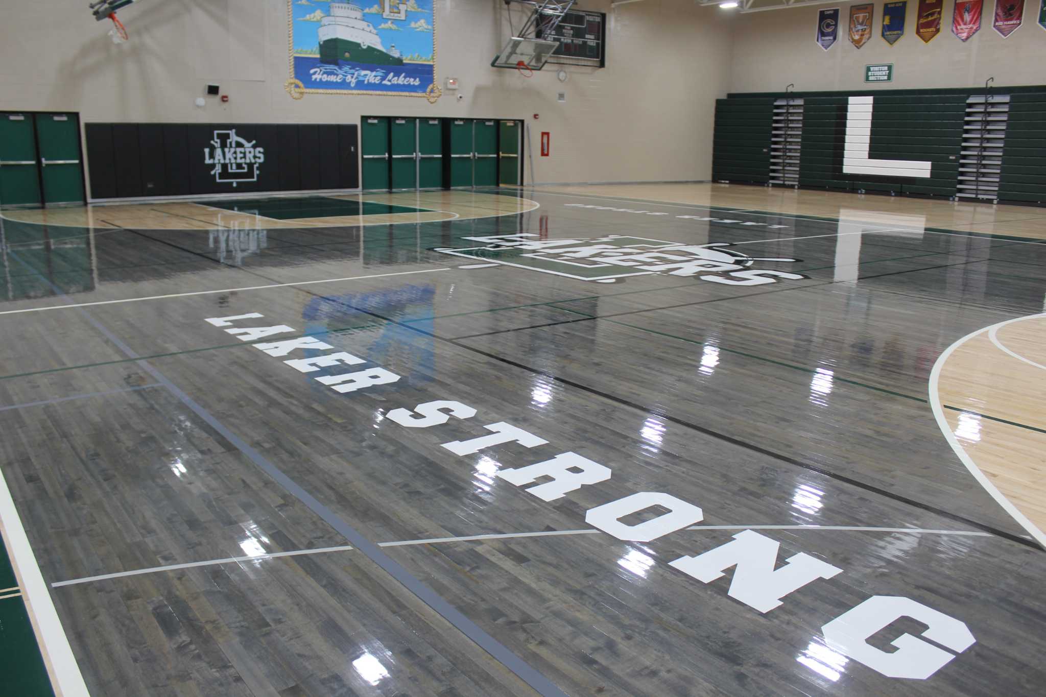 Laker High School gym gets new floor