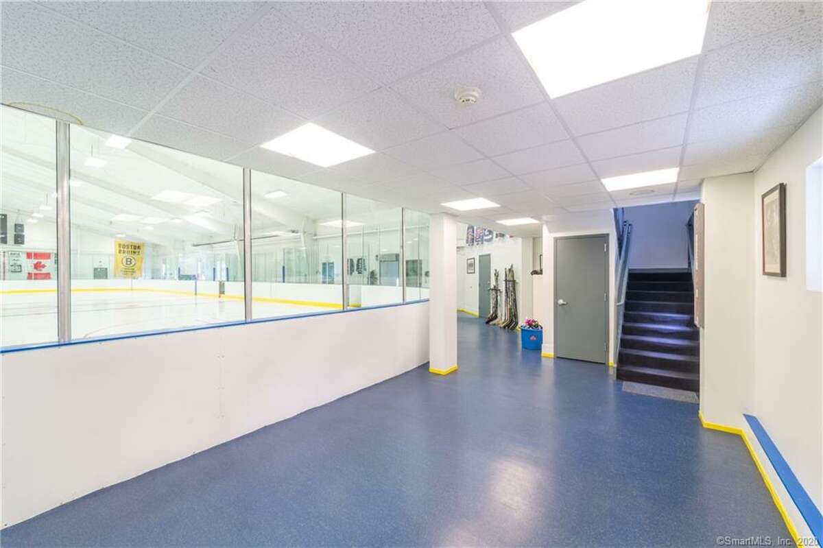 The rink was built by IceBuilders, "the Rolls-Royce team of ice rink architecture and construction," the listing states. In a brochure, the owner said professional skaters including a New York Ranger have stayed and skated at the house.
