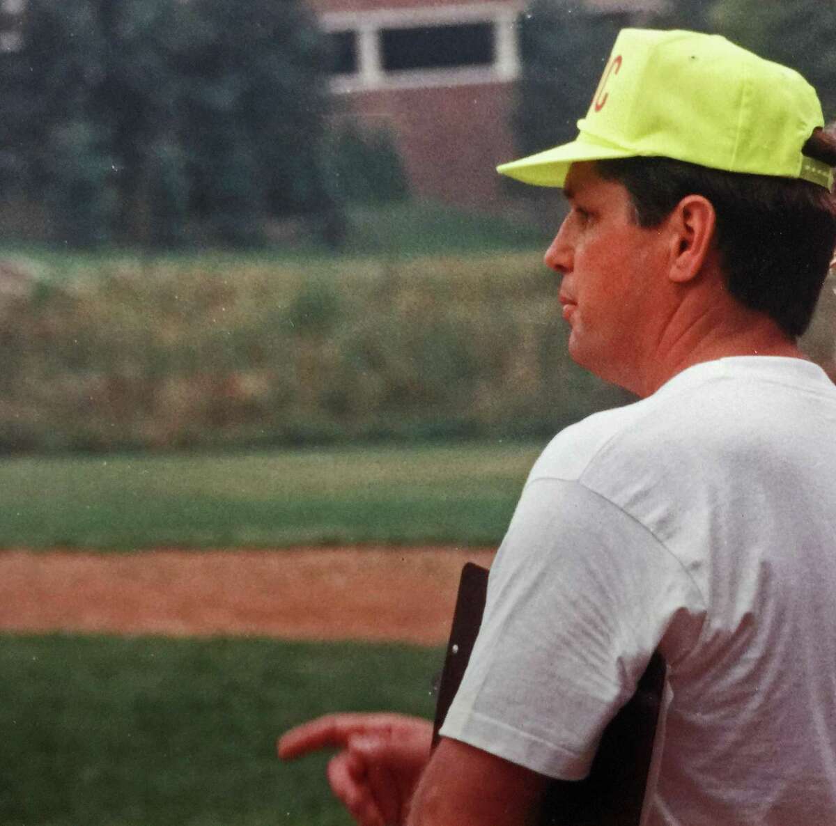 Baseball Hall of Famer Tom Seaver coaches at a charity softball game he hosted to benefit the Greenwich Adult Day Care Center in 1991. Seaver, who lived for many years in Greenwich, died Monday.
