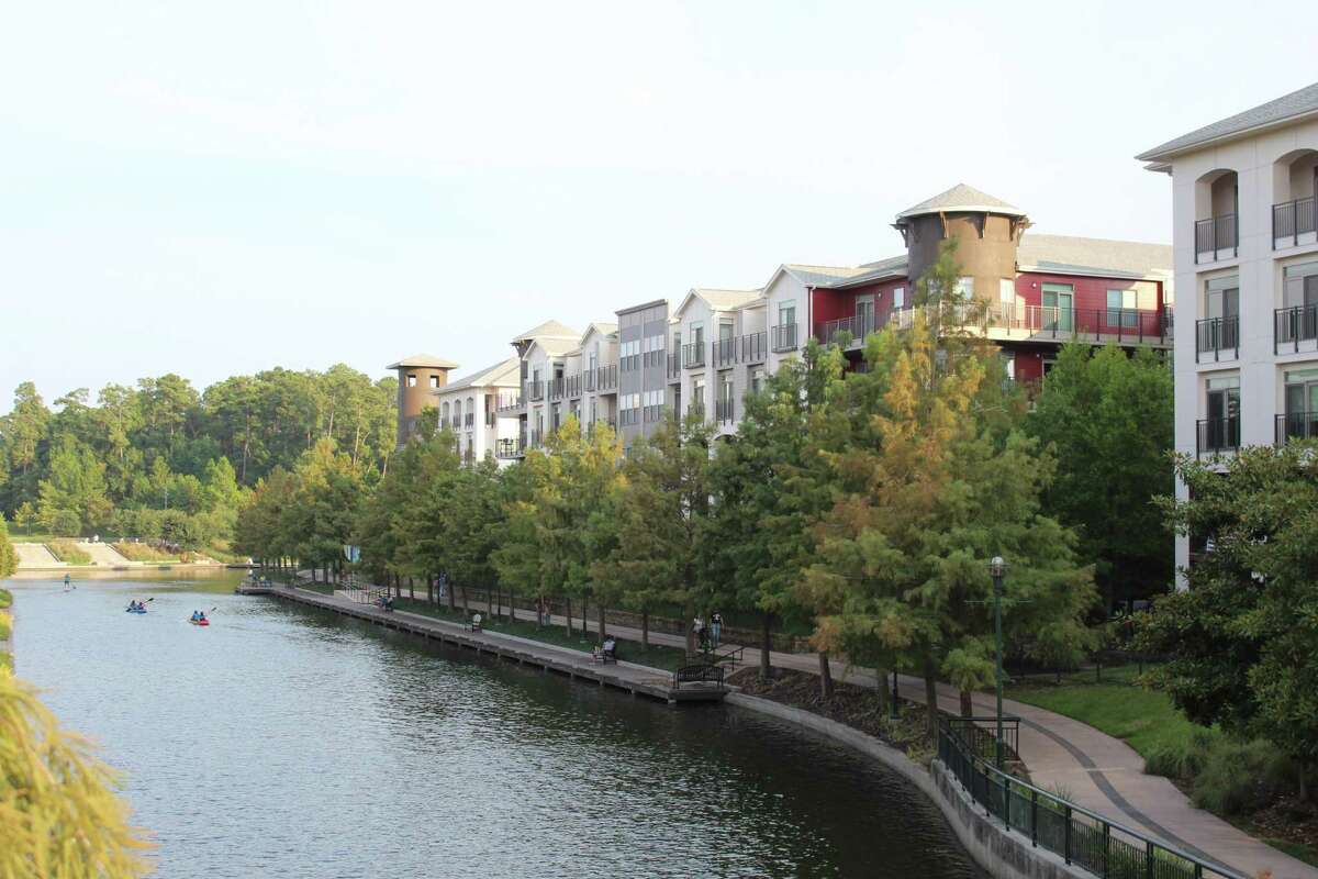 A view of the Boardwalk at Town Center apartment complex in The Woodlands.