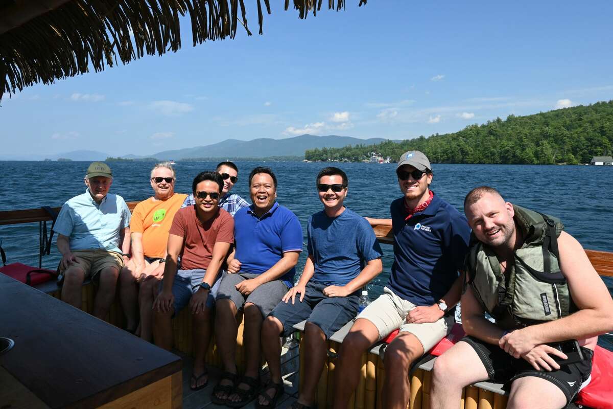 From left are Paulists Ron Roberson C.S.P, Paul Rospond C.S.P., Danilo Macalinao, Noah Ismael, Christopher Malano, Dat Tran CSP, Benjamin Chisholm and the man they rescued Jimmy Macdonald.