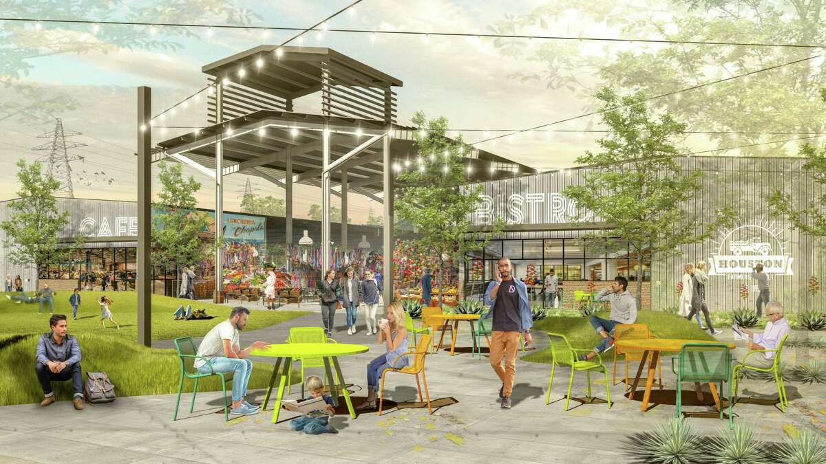 Rendering of the future Heights Farmers Market, the redevelopment of the 77-year-old farmers market on Airline Drive.