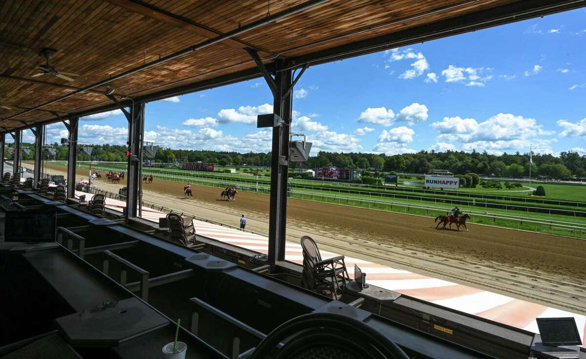 Scenes from Saratoga Race Course in 2020