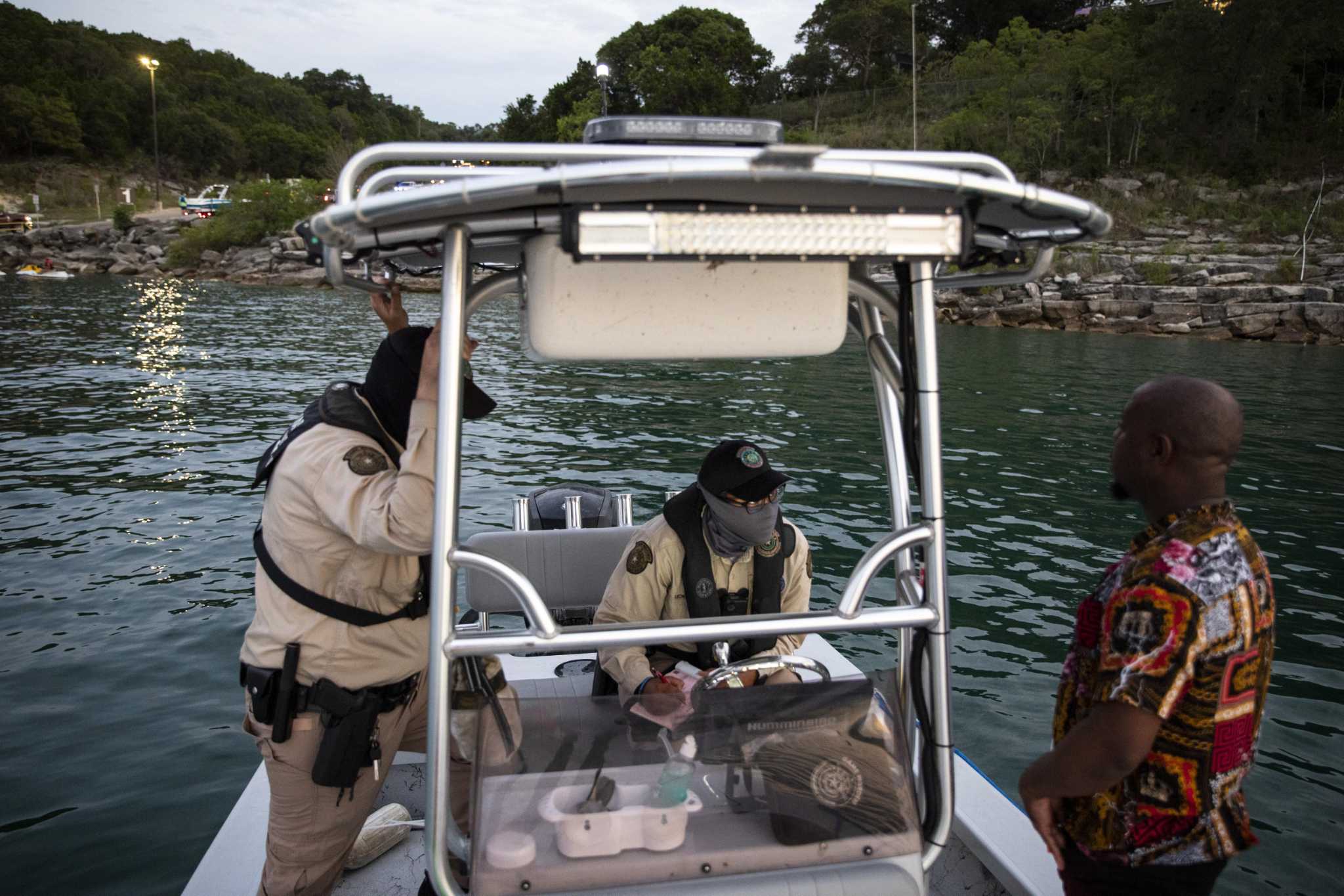 Game wardens patrol the waters of Lake Somerville for Labor Day weekend