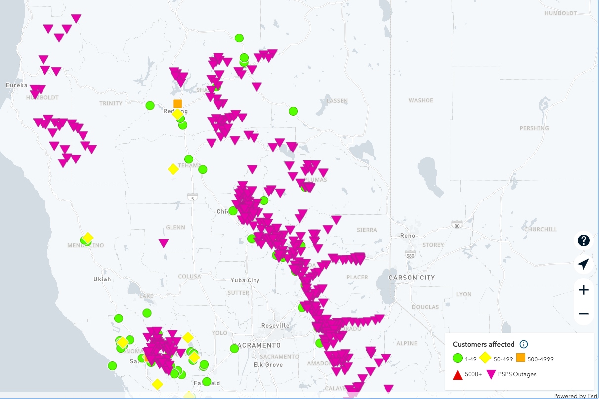 Maps: Here's where PG&E has shut off power in California
