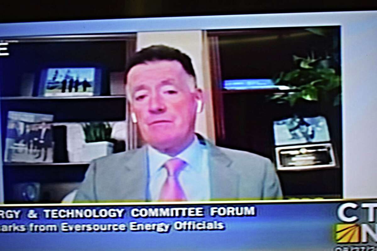 Eversource CEO Jim Judge, on Thursday, Aug. 27, 2020, during a hearing of the Connecticut General Assembly televised by Connecticut Network.