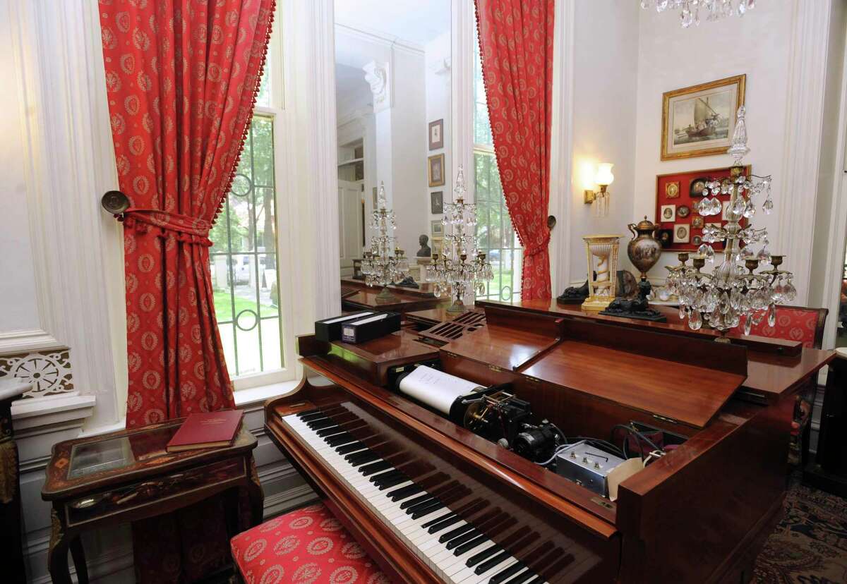 A Bechstein Welte piano uses a bellows system to play music at Villa Finale, the former home of preservationist Walter Nold Mathis. The historic Villa Finale has reopened for tours after it was closed for six months because of the novel coronavirus panademic.