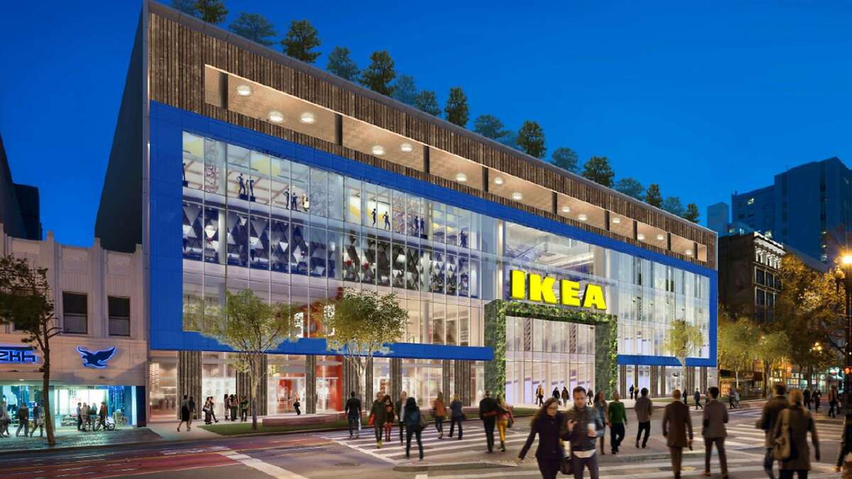 An artist rendering of IKEA's new urban mall concept in San Francisco.