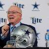 Dallas Cowboys owner Jerry Jones during a news conference at the Ford Center at The Star in Frisco, Texas, on January 8, 2020. (Tom Pennington/Getty Images/TNS)