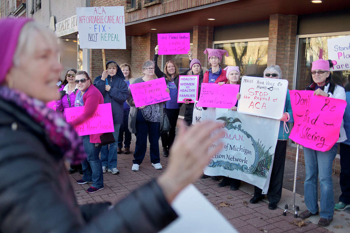 File photo of a protest organized by the Women of Michigan Action Network. (File photo)
