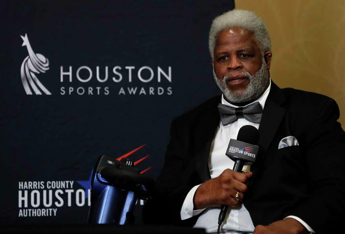 Earl Campbell, at the Houston Sports Awards in 2018, is honored to have his name placed on the field at Darrell K Royal-Memorial Stadium but understands there are more importan things.