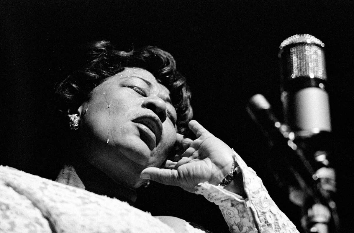 Despite her success, Ella Fitzgerald, photographed by Herman Leonard, is one of the many women in jazz who faced numerous obstacles throughout her career.