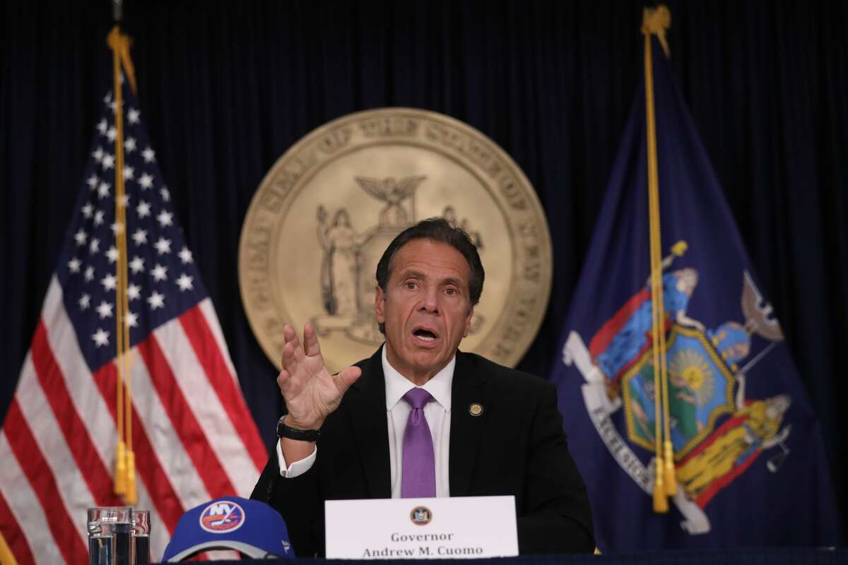 New York state Gov. Andrew Cuomo speaks at a news conference on September 8, 2020 in New York City. (Photo by Spencer Platt/Getty Images)