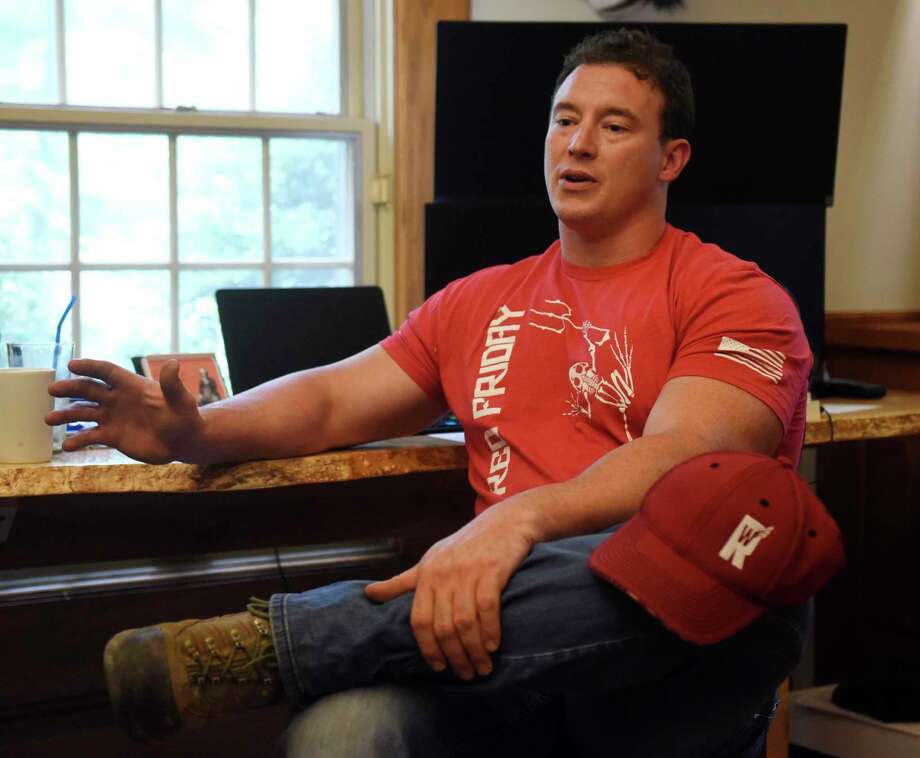 Greenwich RTM member Carl Higbie said he did not get his petition to the Town Clerk in time for the mask ordinance he has written to be heard for Monday’s meeting but he will be ready for the next meeting in December. Photo: Tyler Sizemore / Hearst Connecticut Media / Greenwich Time