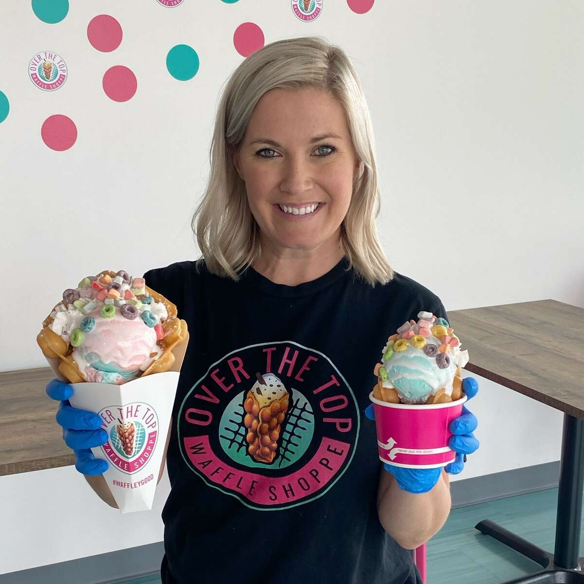 Over the Top Waffle Shoppe owner Kari Young and her husband opened the shop at the start of 2020. Then the COVID-19 pandemic hit.  She then scrambled to put out the word on social media, writing a post in the Katy Fort Bend Foodies Facebook group. "As a new business owner, I am terrified," Young wrote. "We haven't really seen a busy season as of yet. We are clearly going into uncharted waters here." Then, the very next day after her post, Young was stunned by the overwhelming response of the Richmond community.