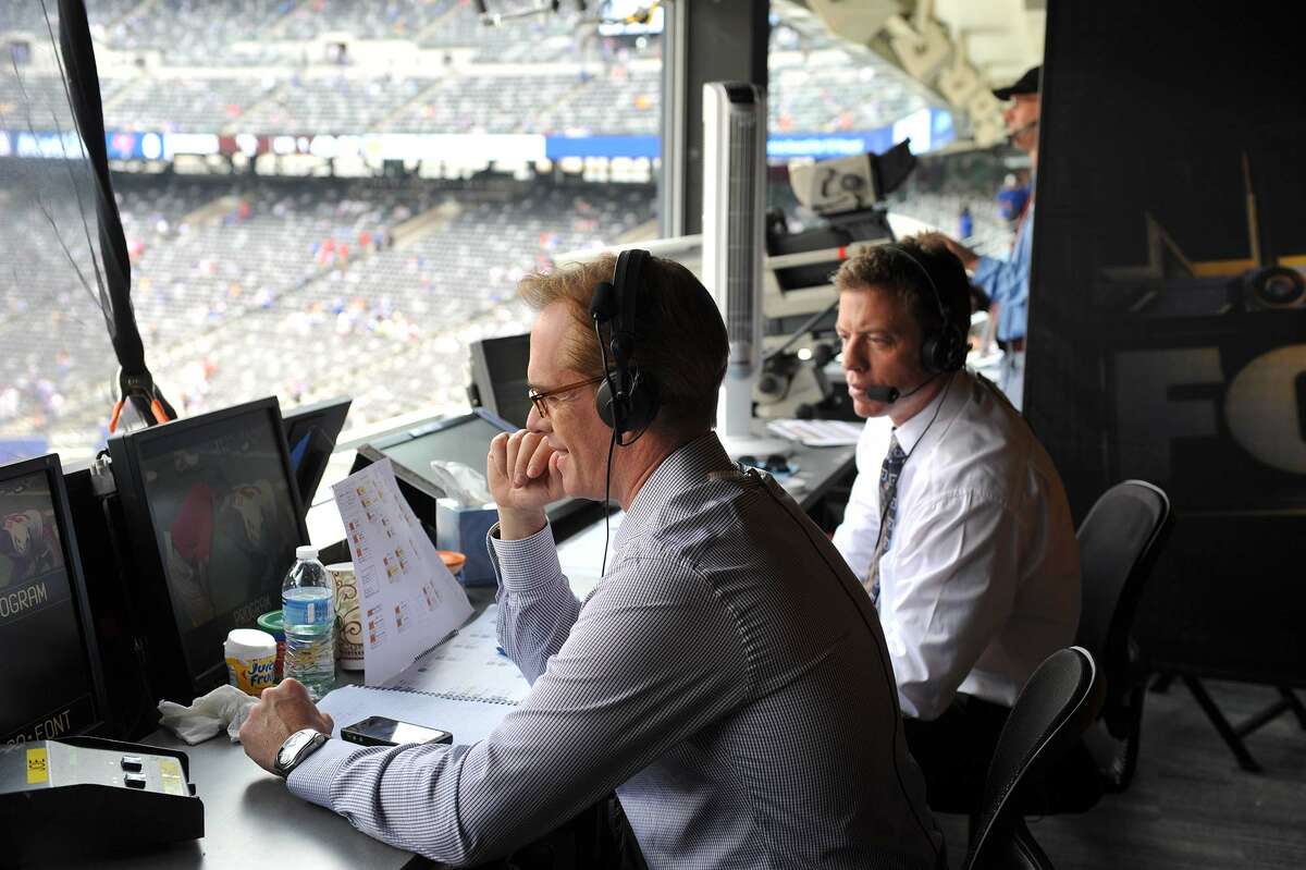 NFL on Fox announcers Joe Buck, left, and Troy Aikman. (Fox Sports photo)