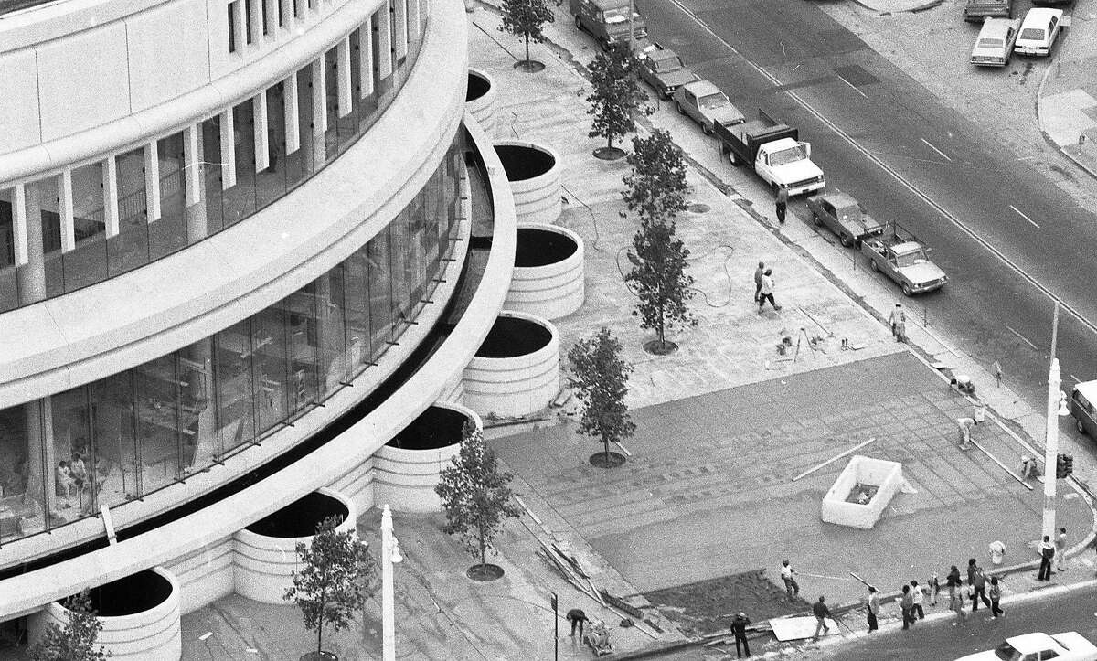 Aerial photos of Davies Symphony Hall September 9, 1980, a week before its opening