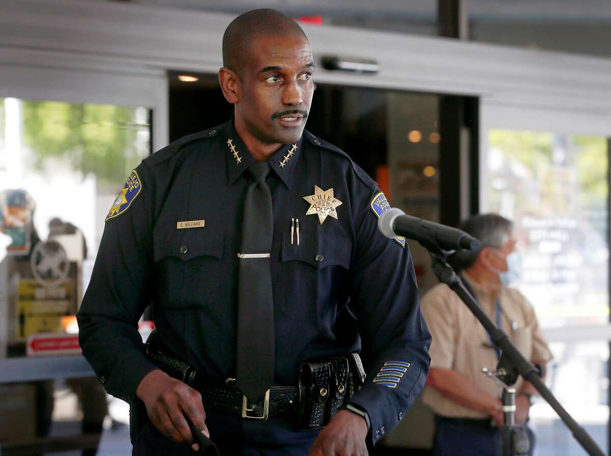Police Chief Shawny Williams arrives for a news conference in Vallejo, Calif. on Wednesday, June 3, 2020 to discuss the officer involved shooting death of Sean Monterrosa.
