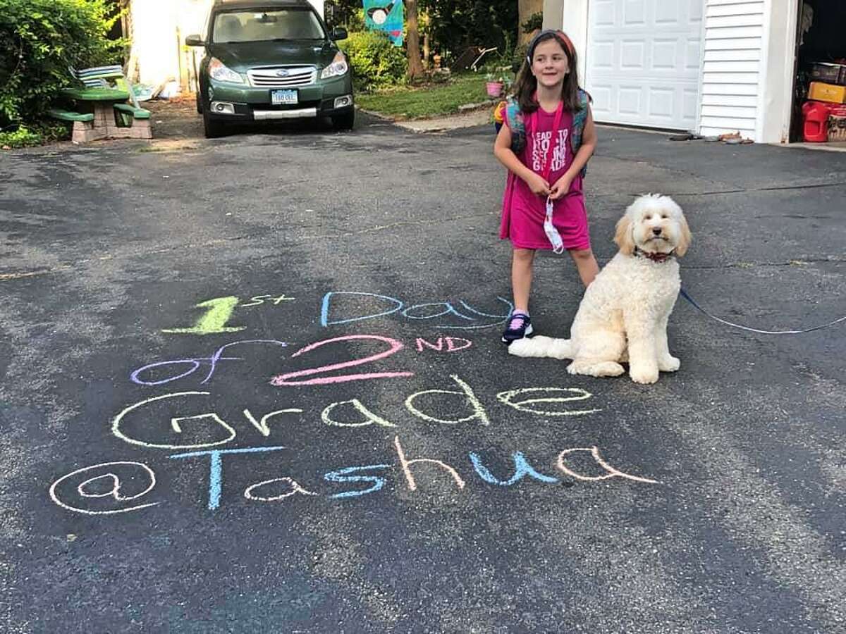 Parents' first day of school photos from around Trumbull on Sept. 8, 2020.