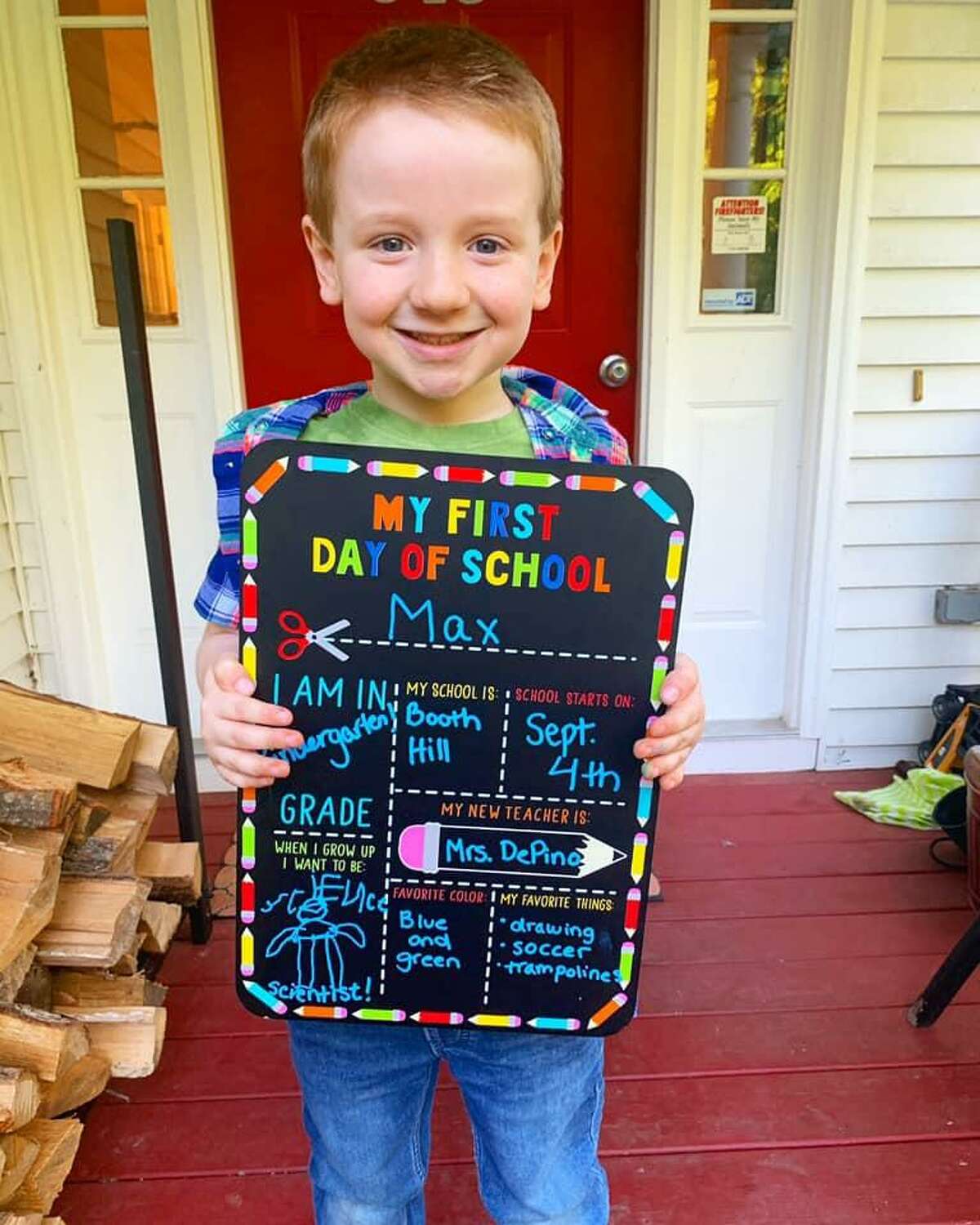 Parents' first day of school photos from around Trumbull on Sept. 8, 2020.